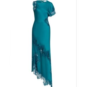 A.L.C. Elegant Teal Lace-Trimmed Dress